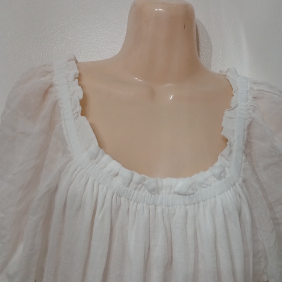Nine Britton Lana Puff Sleeve Crepé Dress White. - Picture 6 of 7